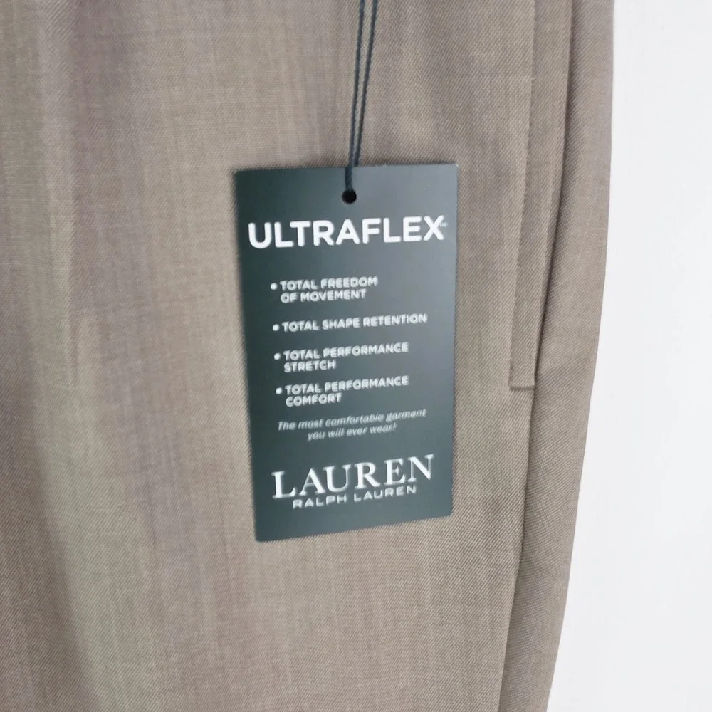 Lauren Ralph Lauren Mens 42X32 Tan Dress Pants Classic Fit Ultraflex Stretch NWT